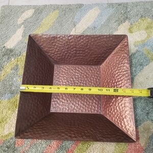 Large Textured Tin Farmhouse Bubble Bronze Copper Basket Primitive